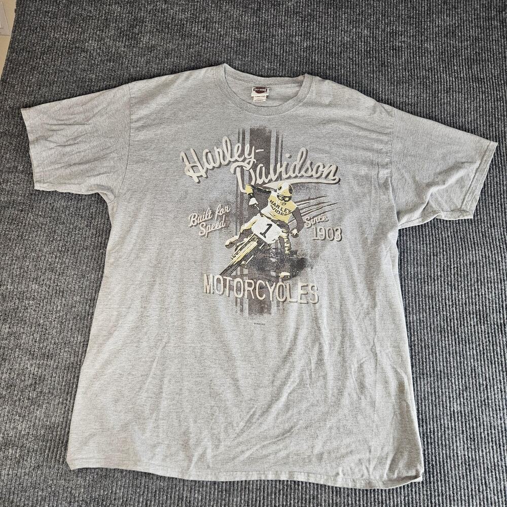 Harley-Davidson Shirt‎ Mens 2XL Tall Gray Motorcycle Graphic Seminole Florida